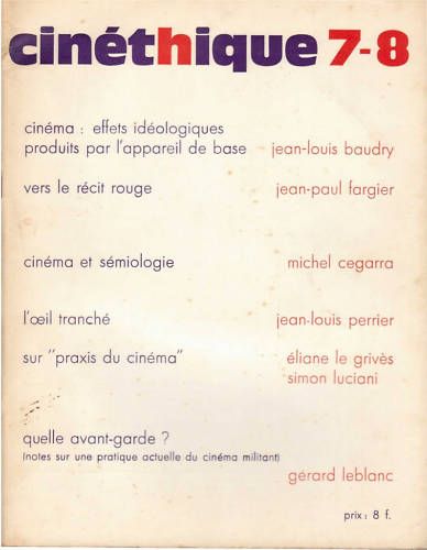 CINETHIQUE magazine side cover Issue 7/8 March 1970