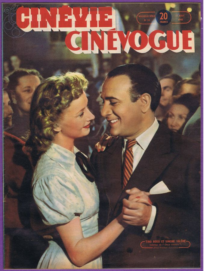 CINEVIE CINEVOGUE magazine side cover Issue 14 August, 17 1948