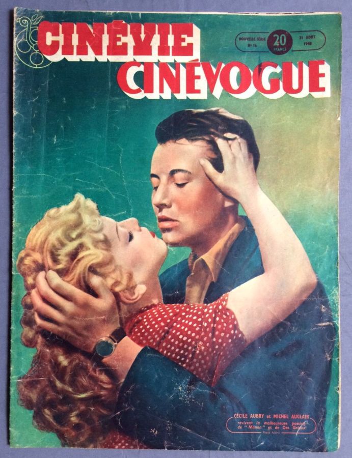 CINEVIE CINEVOGUE magazine side cover Issue 16 31 August 1948