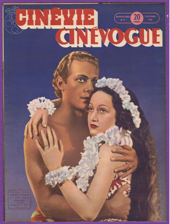 CINEVIE CINEVOGUE magazine side cover Issue 17 September, 7 1948