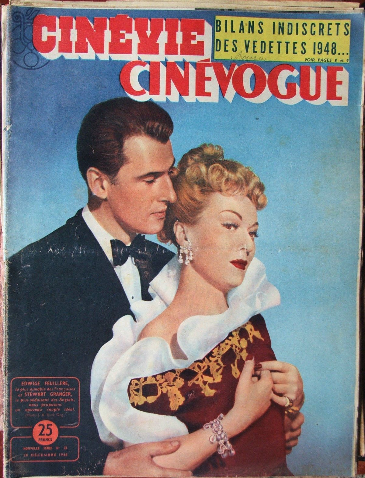 CINEVIE CINEVOGUE magazine side cover Issue 32 December 1948