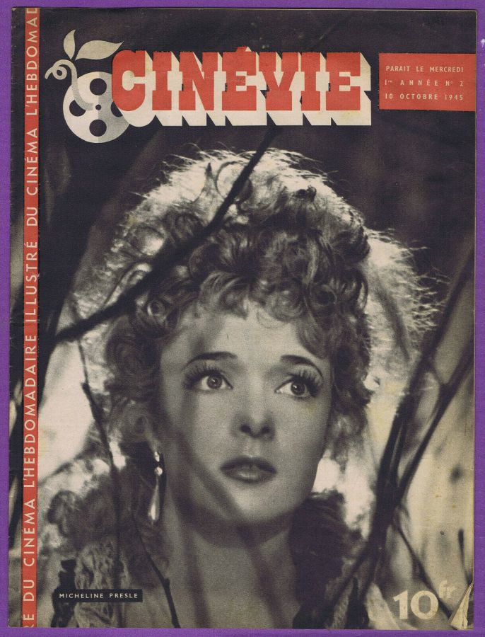 CINEVIE magazine side cover Issue 2 10 October 1945