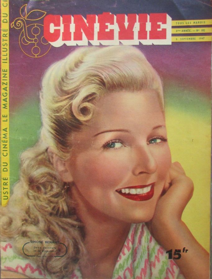 CINEVIE magazine side cover Issue 102 9 September 1947