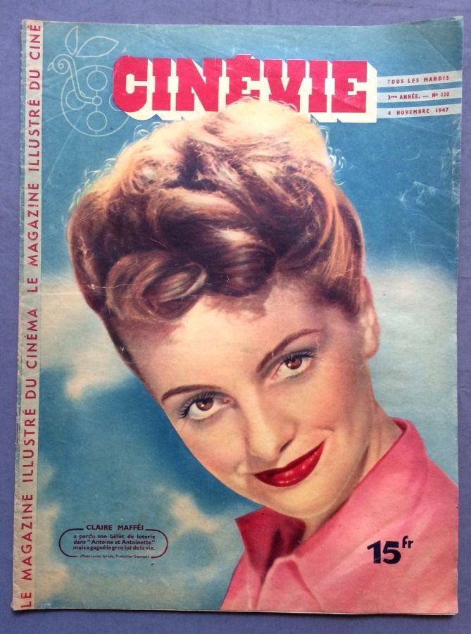 CINEVIE magazine side cover Issue 110 4 November 1947