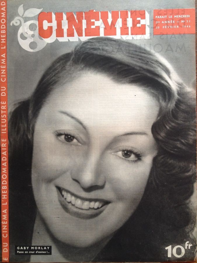 CINEVIE magazine side cover Issue 21 20 February 1946