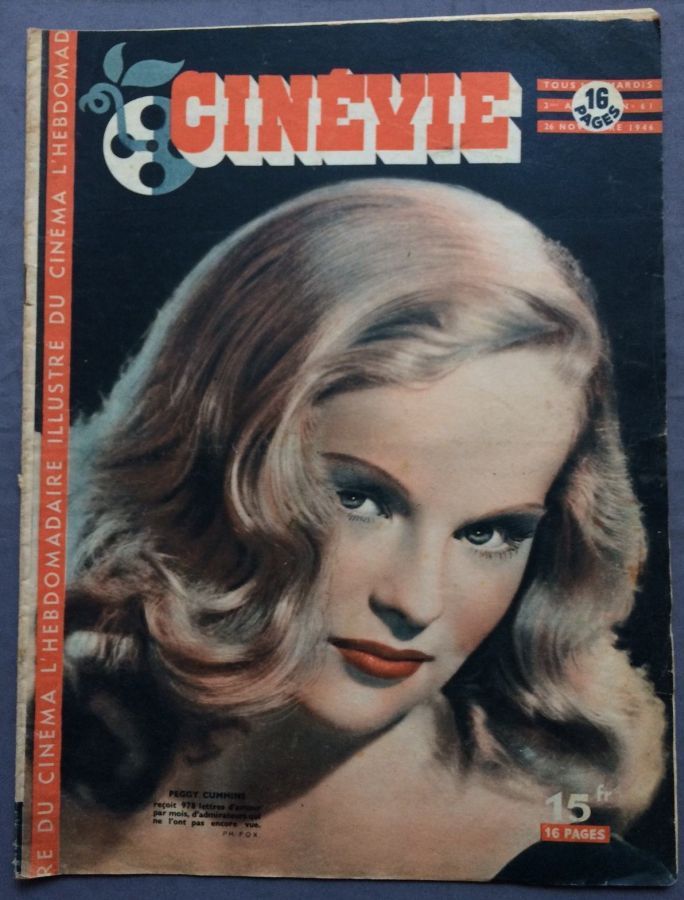 CINEVIE magazine side cover Issue 61 26 November 1946