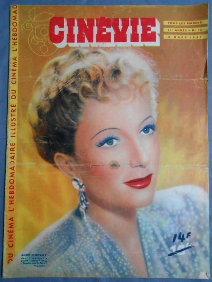 CINEVIE magazine side cover Issue 76 11 March 1947