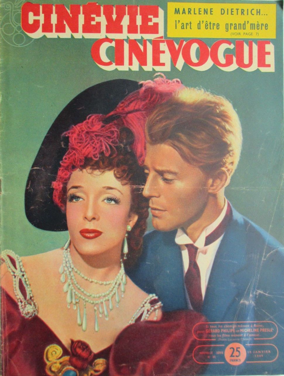 CINEVIE CINEVOGUE magazine side cover Issue 34 10 January 1949
