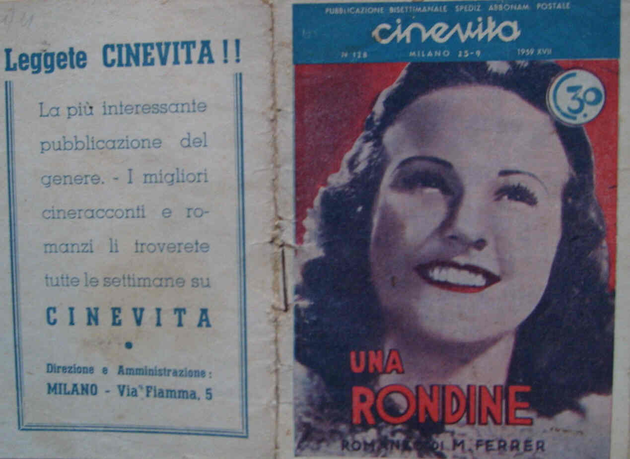 CINEVITA magazine side cover Issue 128  1939