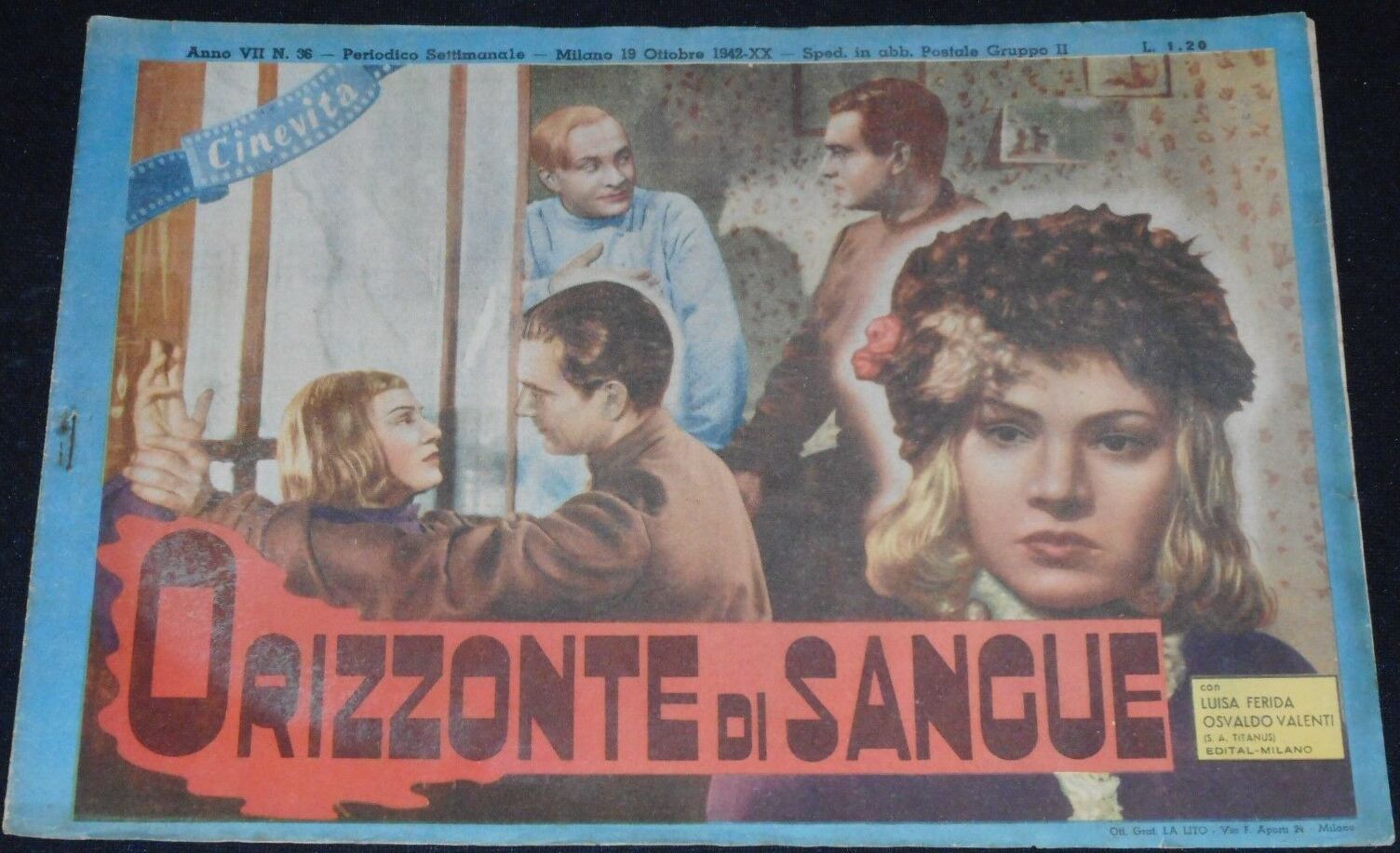 CINEVITA magazine side cover Issue 36 19 October 1942