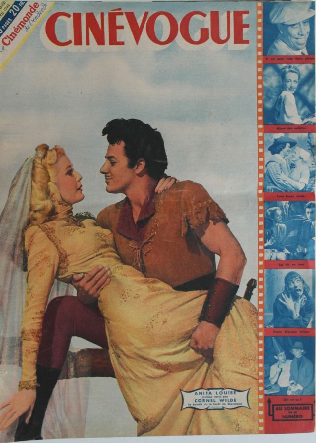 CINEVOGUE magazine side cover Issue 102 9 April 1948