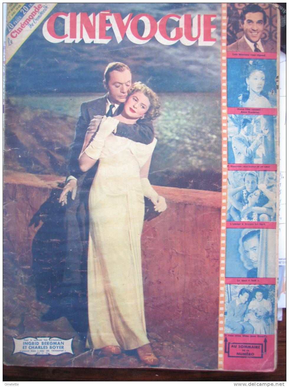 CINEVOGUE magazine side cover Issue 106 7 May 1948