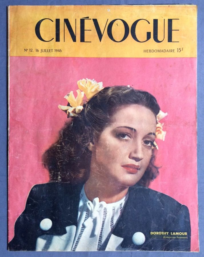 CINEVOGUE magazine side cover Issue 12 16 July 1946