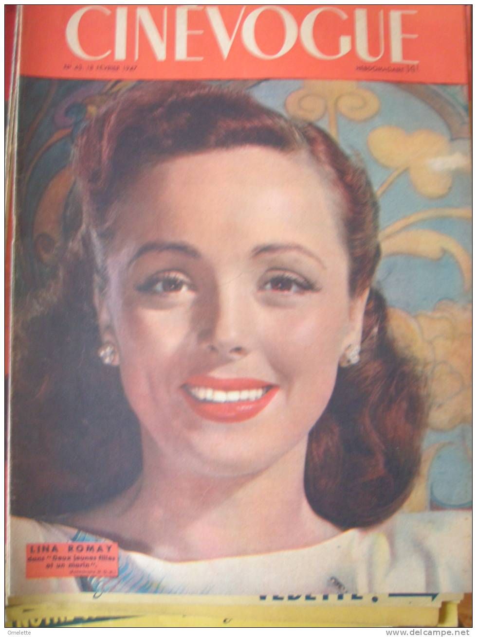 CINEVOGUE magazine side cover Issue 43 18 February 1947