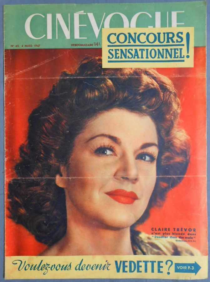 CINEVOGUE magazine side cover Issue 45 4 March 1947