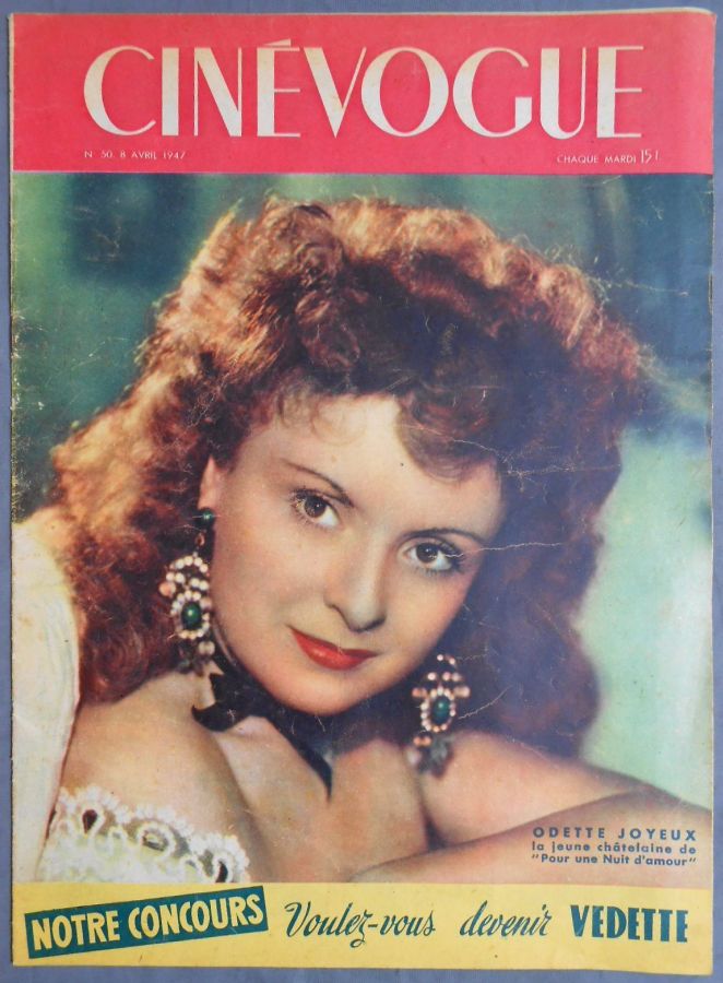 CINEVOGUE magazine side cover Issue 50 8 April 1947