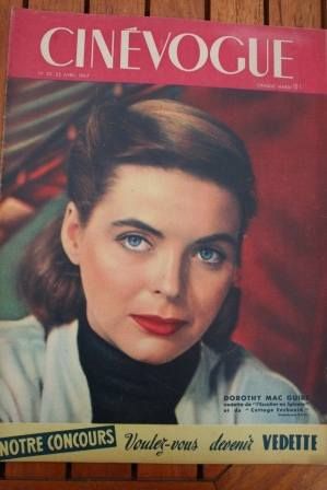 CINEVOGUE magazine side cover Issue 52 22 April 1947