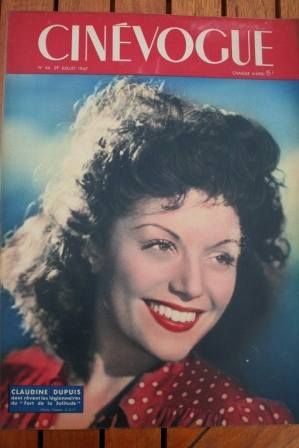CINEVOGUE magazine side cover Issue 66 29 July 1947