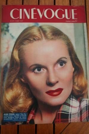 CINEVOGUE magazine side cover Issue 67 5 August 1947