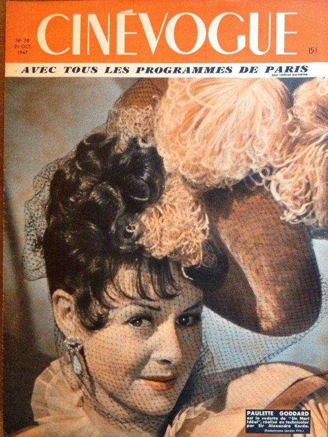 CINEVOGUE magazine side cover Issue 78 21 October 1947