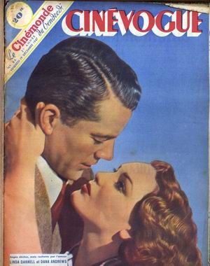 CINEVOGUE magazine side cover Issue 86 19 December 1947