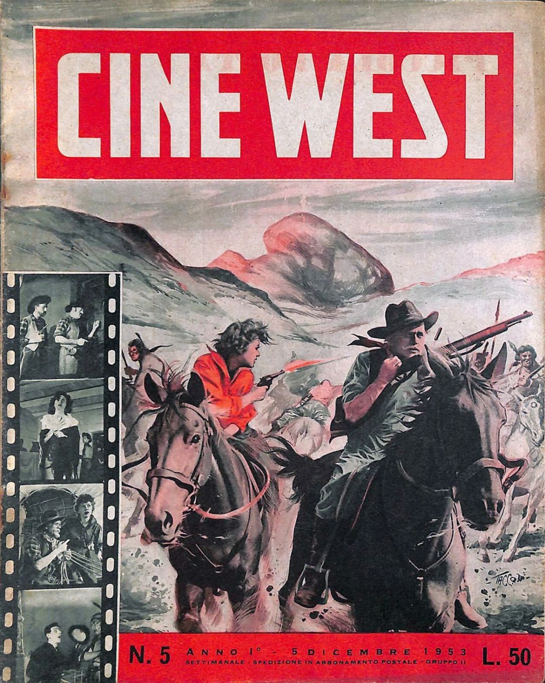 CINE WEST magazine side cover Issue 5  Series 1 5 December 1953