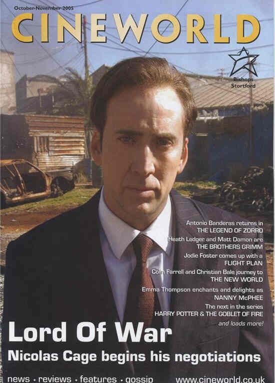 CINEWORLD magazine side cover October/November 2005