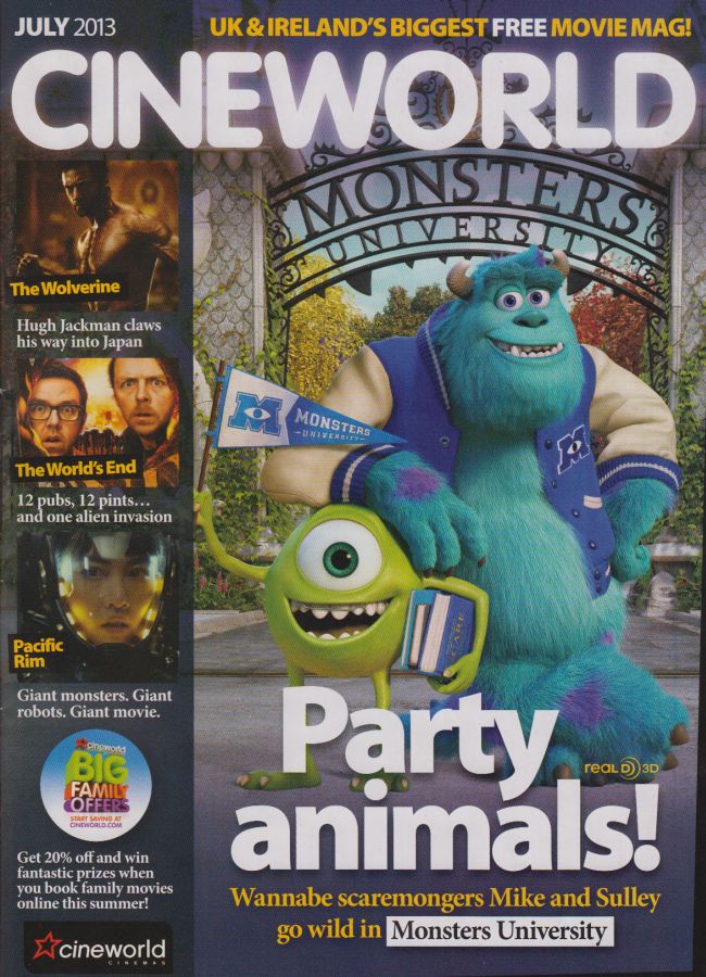 CINEWORLD magazine side cover July 2013
