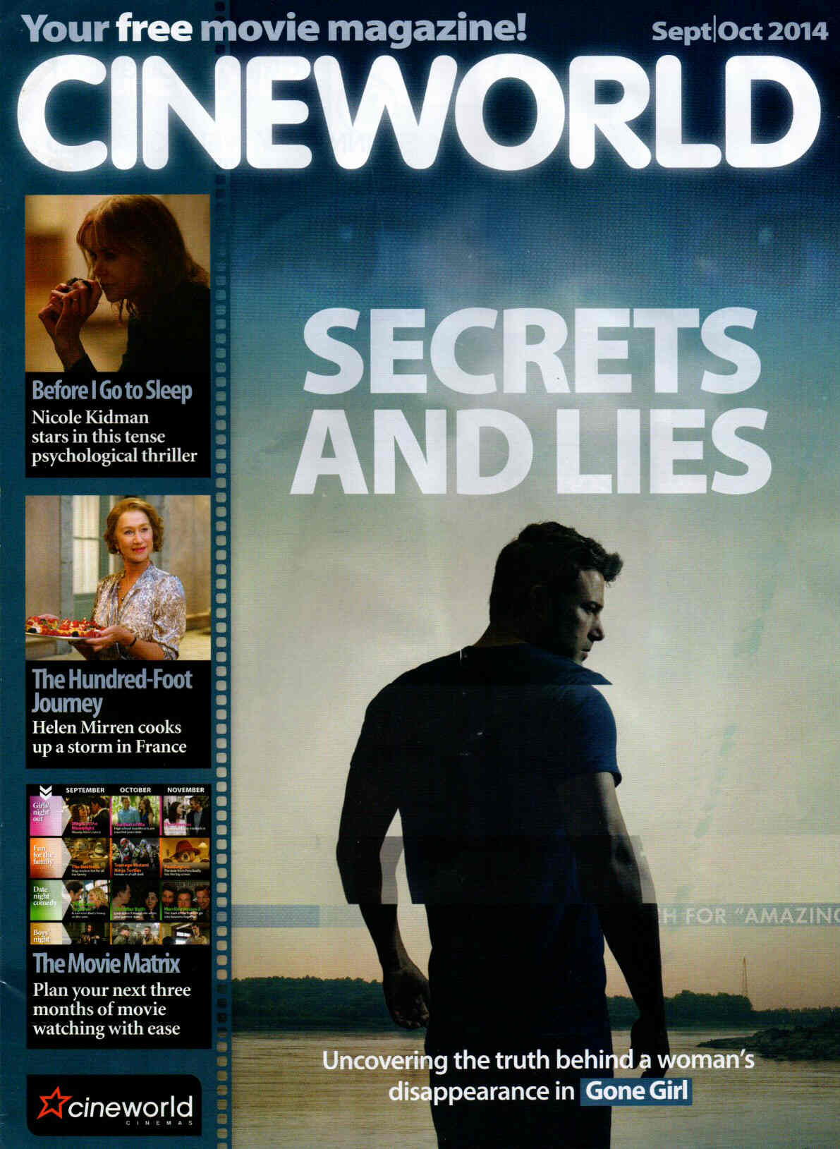 CINEWORLD magazine side cover September/October 2014
