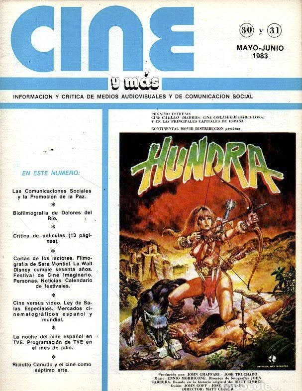 CINE Y MAS magazine side cover Issue 30-31  May/June 1983