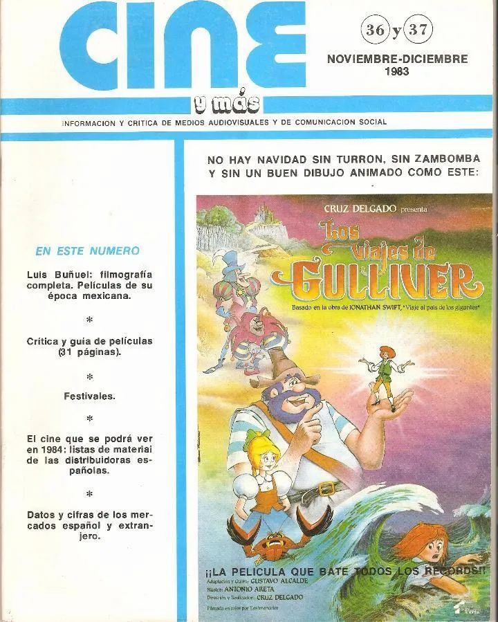 CINE Y MAS magazine side cover Issue 36-37  November/December 1983