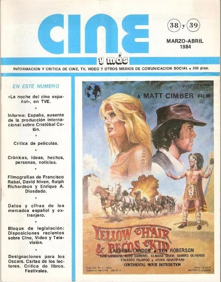 CINE Y MAS magazine side cover Issue 38-39  March/April 1984