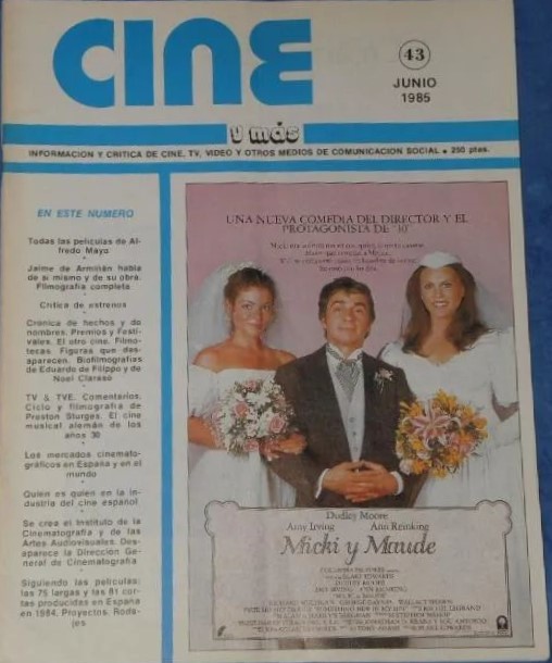 CINE Y MAS magazine side cover Issue 43  June 1985