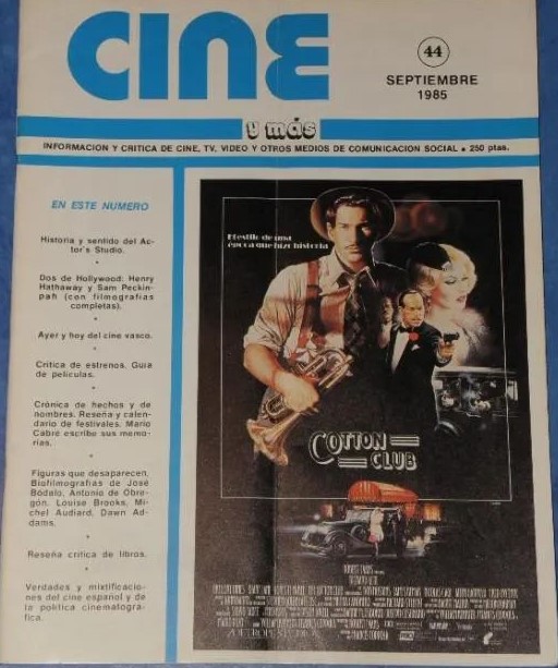 CINE Y MAS magazine side cover Issue 44  September 1985