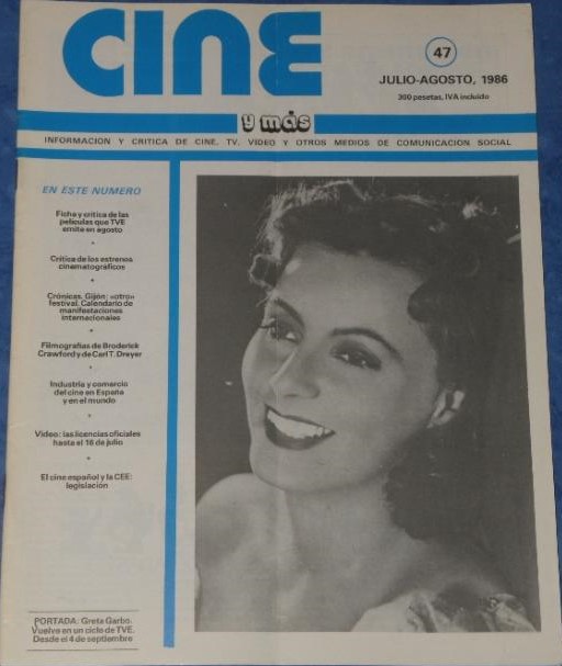 CINE Y MAS magazine side cover Issue 47  July/August 1986