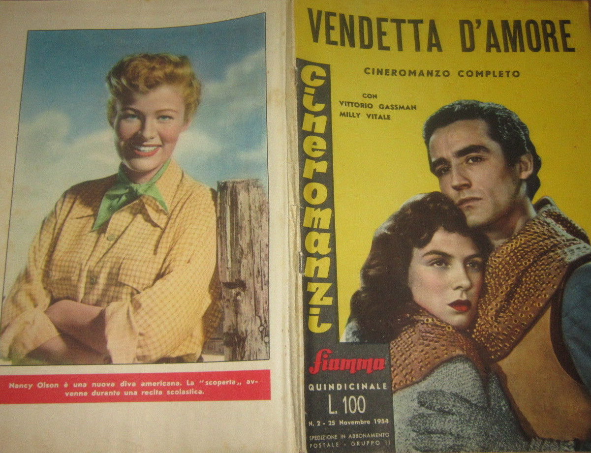 CINEROMANZI FIAMMA magazine side cover Issue 2 25 November 1954