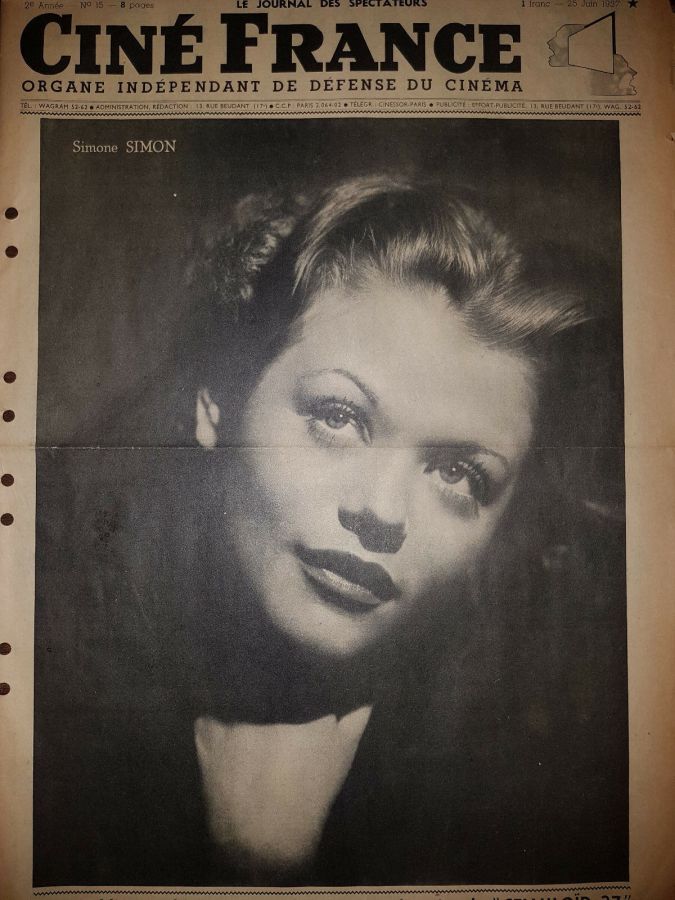 CINE FRANCE magazine side cover Issue 15 26 June 1937