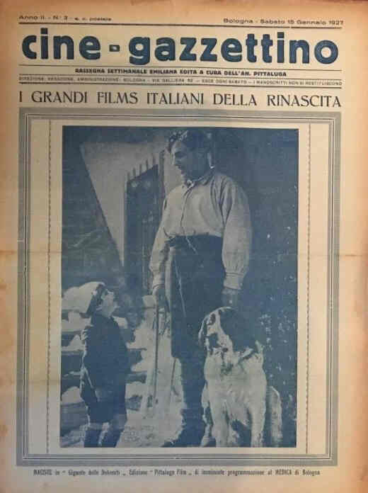 CINE-GAZZETTINO magazine side cover 15 January 1927