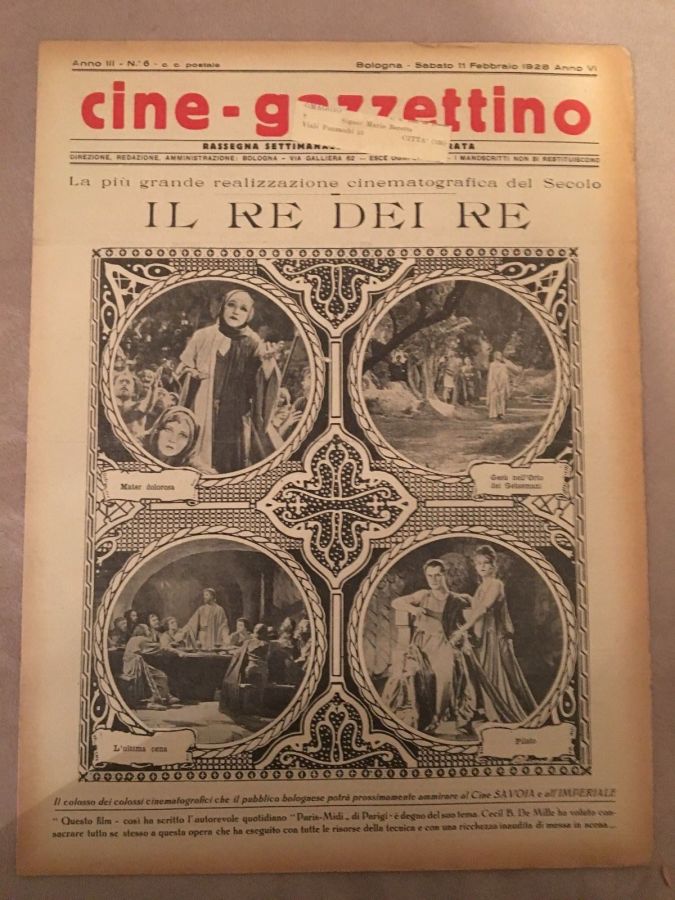 CINE-GAZZETTINO magazine side cover 11 February 1928