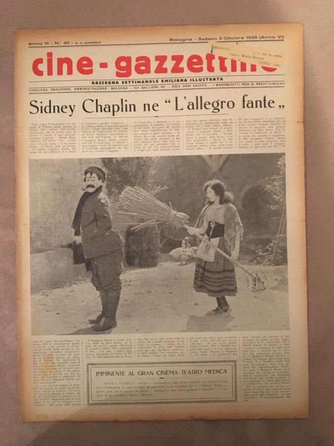 CINE-GAZZETTINO magazine side cover 6 October 1928