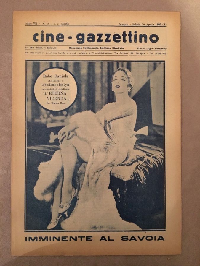 CINE-GAZZETTINO magazine side cover 30 April 1932