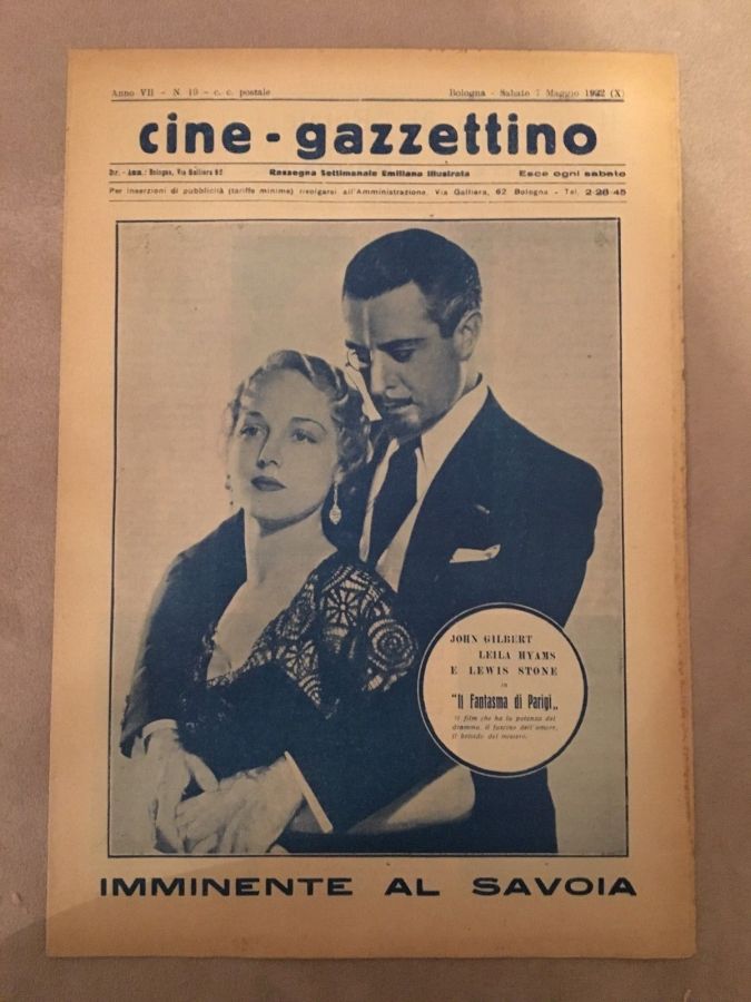 CINE-GAZZETTINO magazine side cover 7 May 1932