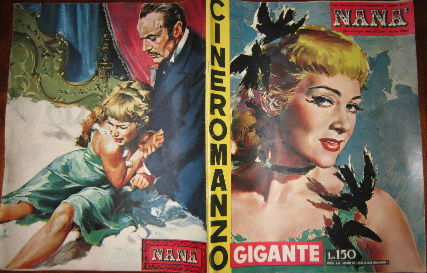 CINEROMANZO GIGANTE magazine side cover Issue 13 November 1955