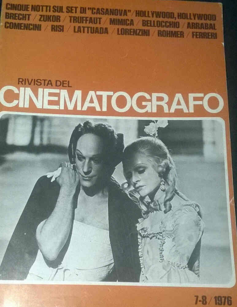 RIVISTA DEL CINEMATOGRAFO magazine side cover July/August 1976