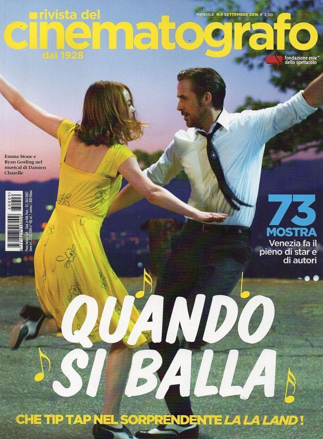 RIVISTA DEL CINEMATOGRAFO magazine side cover September 2016
