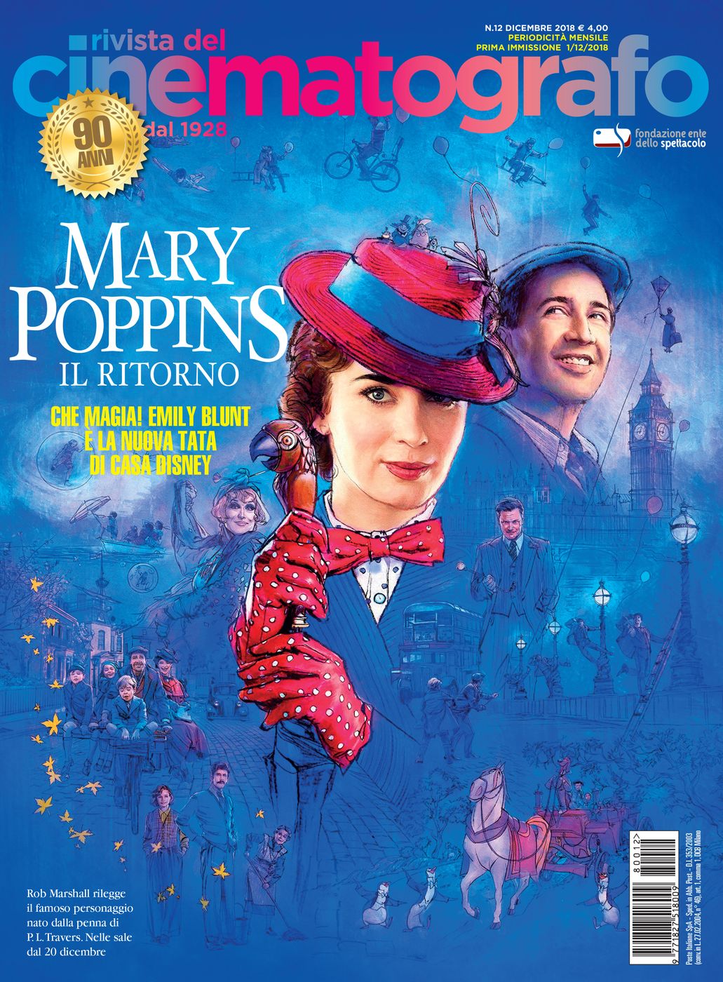 RIVISTA DEL CINEMATOGRAFO magazine side cover  December 2018