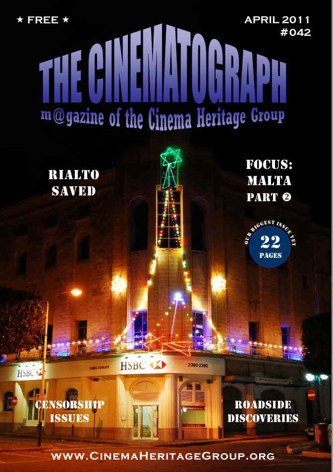 CINEMATOGRAPH |THE magazine side cover Issue 42 April 2011