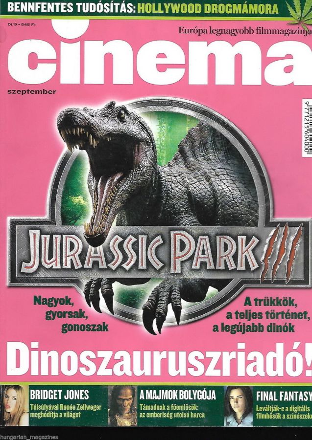 CINEMA (Hu) magazine side cover September 2001
