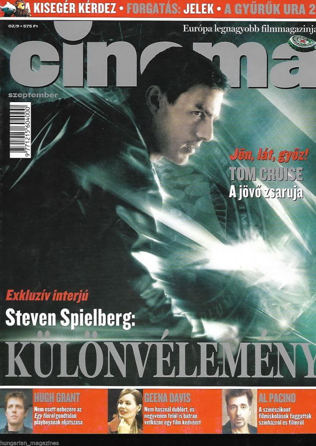 CINEMA (Hu) magazine side cover September 2002