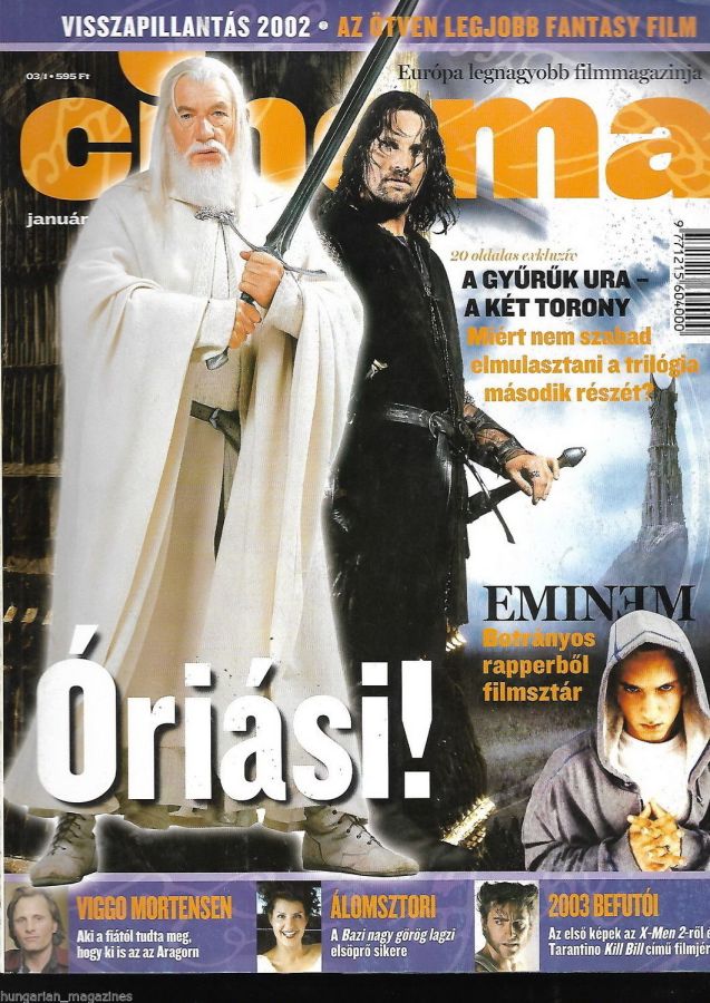 CINEMA (Hu) magazine side cover January 2003